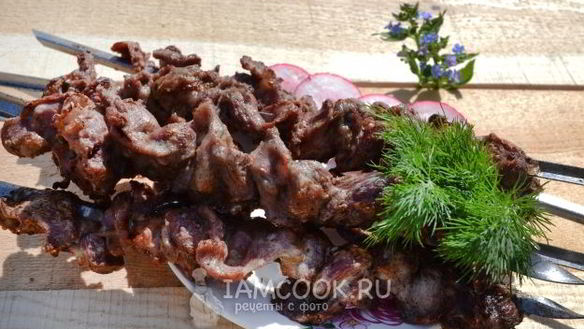 ШАГ 10. шашлык из куриных желудков
