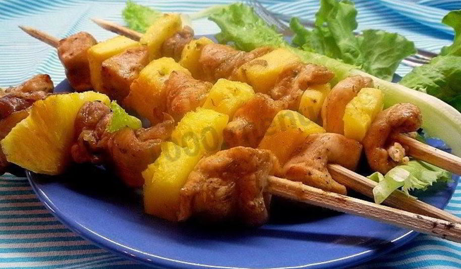 Рецепт шашлык из курицы по-гавайски
