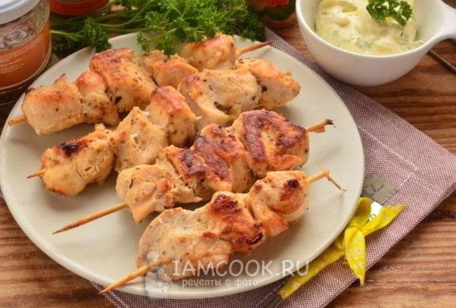 Шашлык из курицы в мультиварке