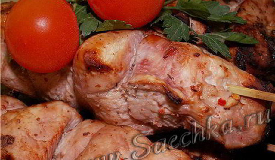 Рецепт шашлык из курицы в розовом маринаде