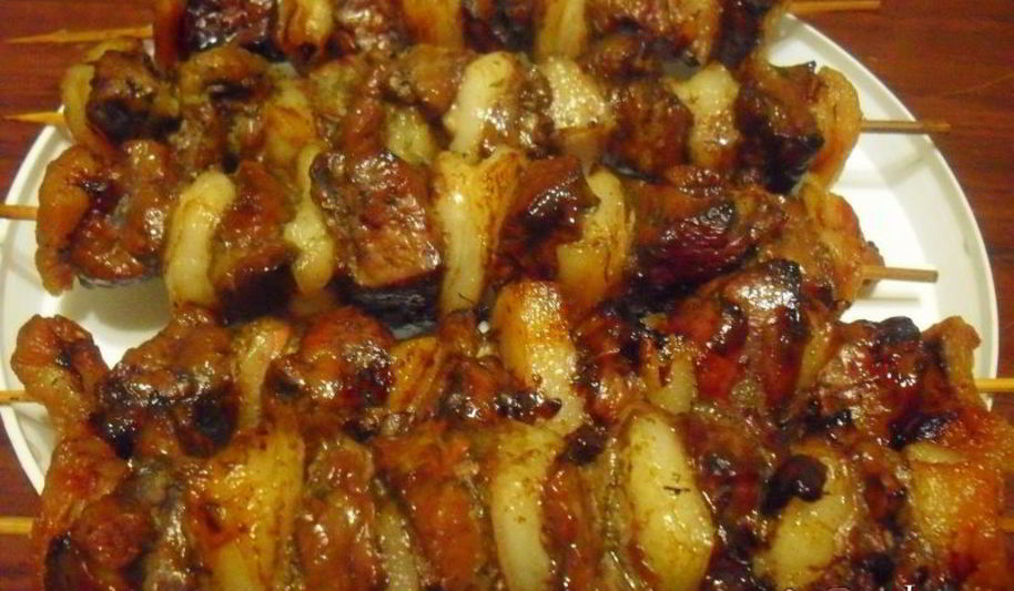 Рецепт шашлык из печени