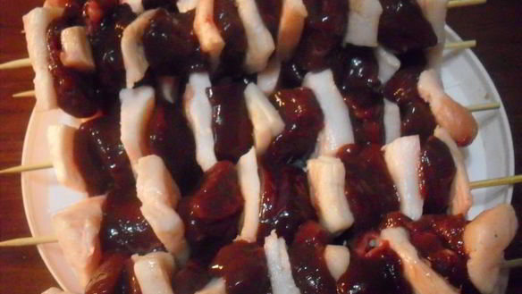 ШАГ 2. шашлык из печени