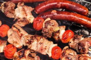 Шашлык из свинины на гранатовом соке и коньяке