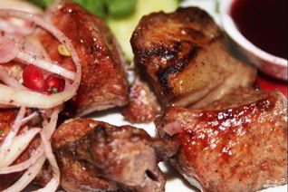 Шашлык из телятины в гранатовом соке