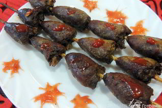 Шашлык на шпажках Огненные сердца