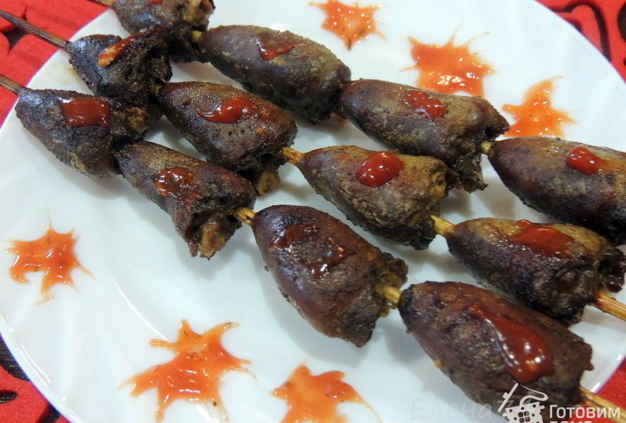 Шашлык на шпажках Огненные сердца