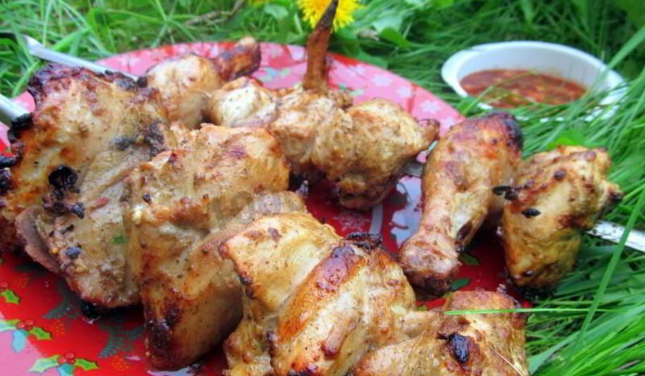 Рецепт шашлык с горчицей из курицы