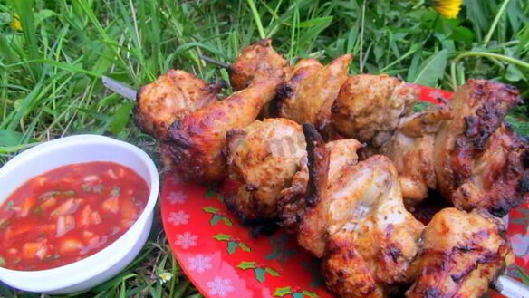 ШАГ 11. шашлык с горчицей из курицы