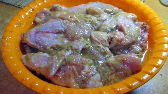 ШАГ 8. шашлык с горчицей из курицы