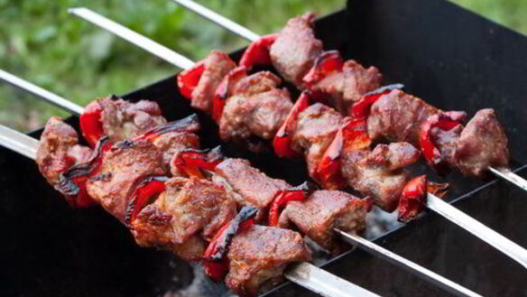 ШАГ 4. шашлык с имбирем и сладким перцем