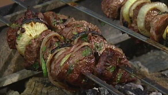 ШАГ 6. шашлык, замаринованный с зеленью