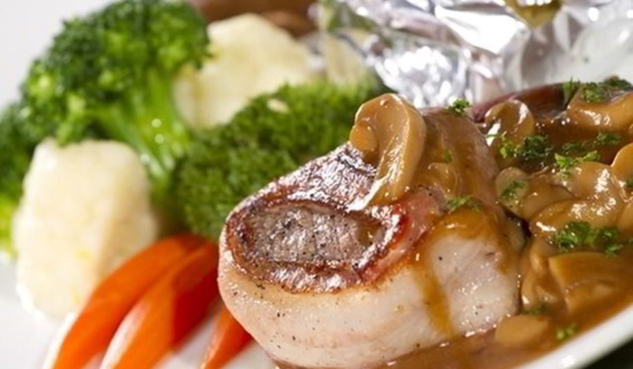 Рецепт стейк с грибным соусом