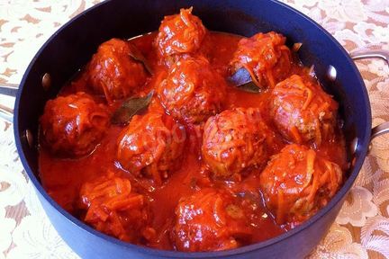 Мясные тефтели с рисом с подливкой