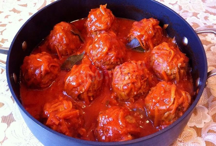 Мясные тефтели с рисом с подливкой