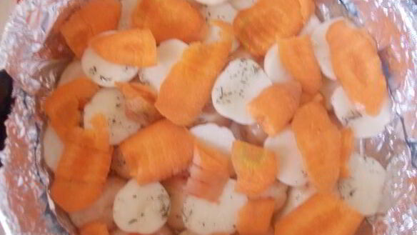 ШАГ 9. печеные овощи с мясными тефтелями