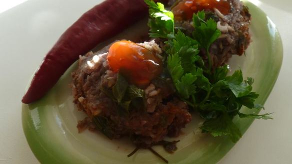 ШАГ 3. рыбные тефтели с красной капустой и коричневым рисом