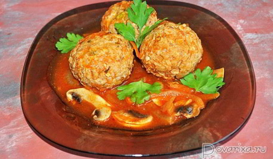 Рецепт тефтели с грибами в томатном соусе