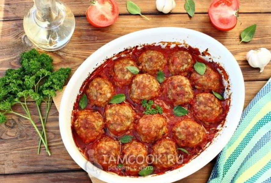 Тефтели в томатном соусе в духовке