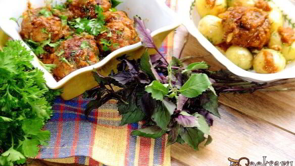 ШАГ 7. тефтельки, запеченные в баклажанном соусе