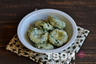 Ленивые вареники со шпинатом