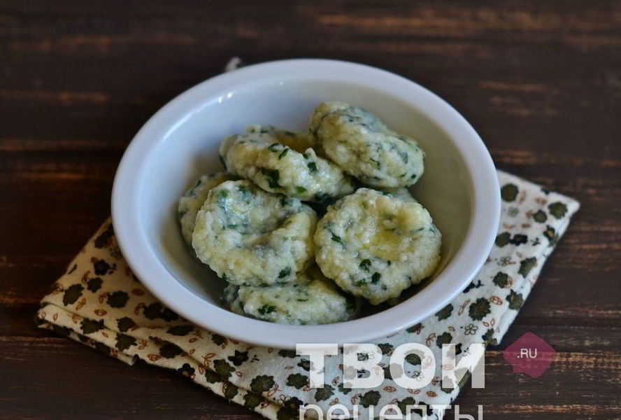 Ленивые вареники со шпинатом