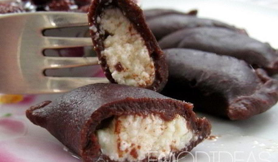 Рецепт шоколадные вареники с творогом