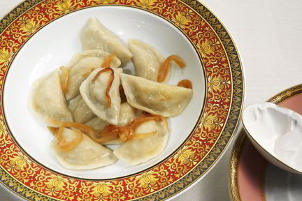 Вареники с курицей и грибами