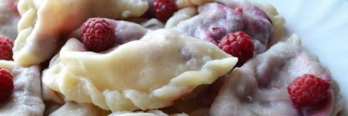 Вареники с малиной