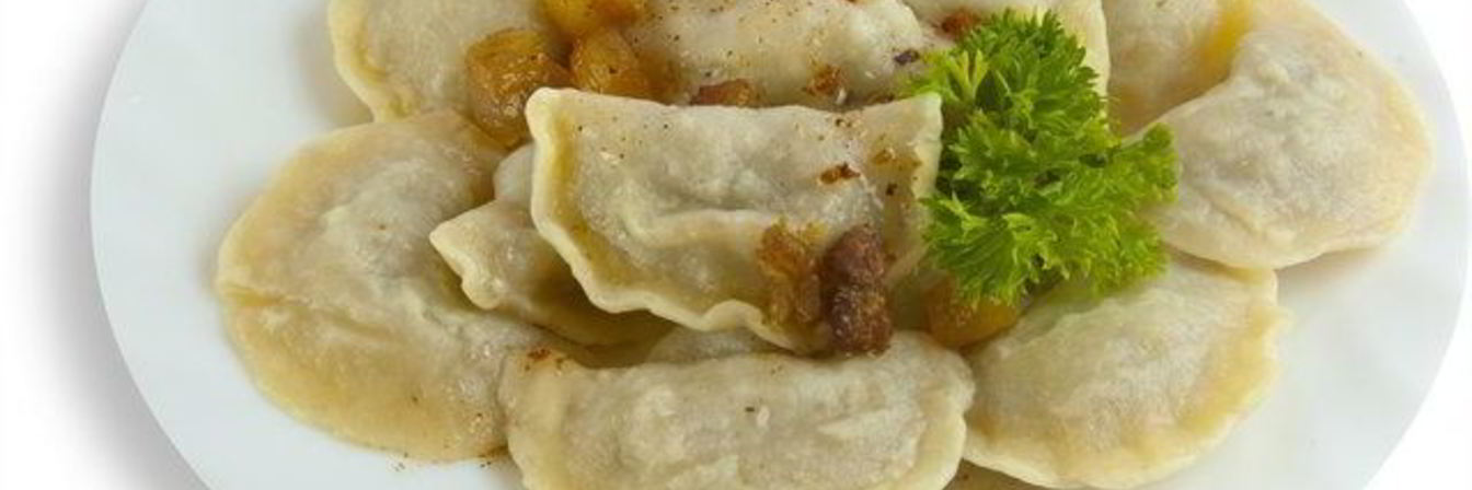 Вареники с шкварками