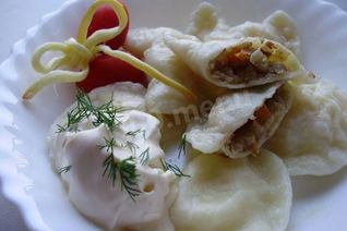 Вкусные вареники с гречкой и овощами