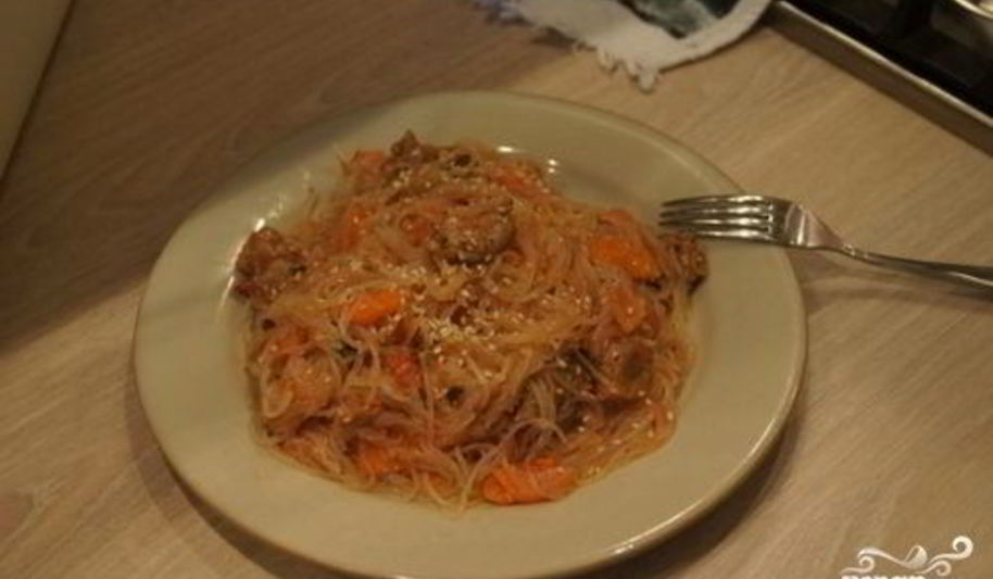 Рецепт японская лапша со свининой