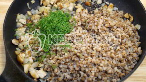 ШАГ 5. гречка с грибами
