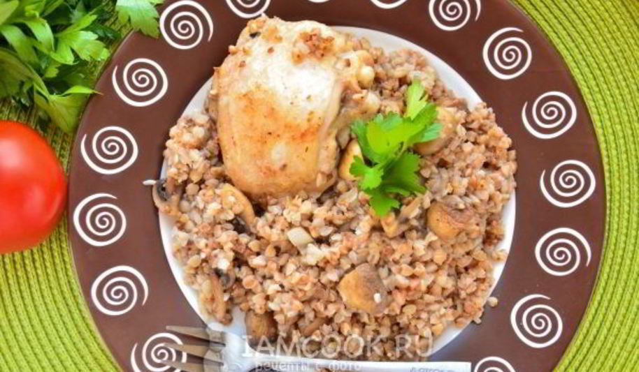 Рецепт гречка с курицей и грибами