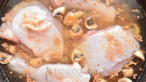 ШАГ 6. гречка с курицей и грибами