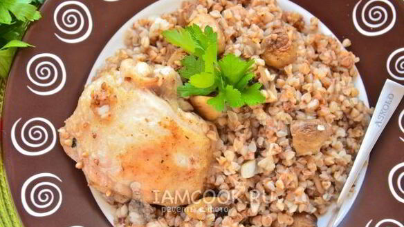 ШАГ 7. гречка с курицей и грибами