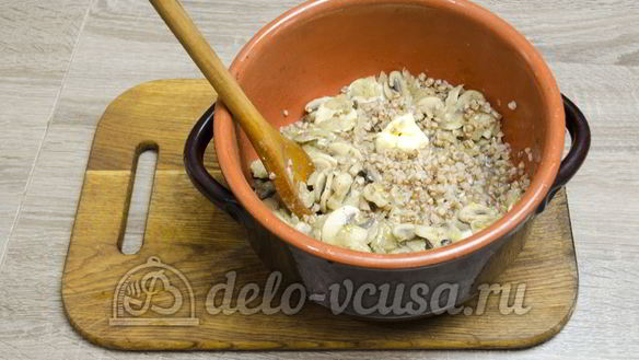 ШАГ 10. гречневая каша с грибами