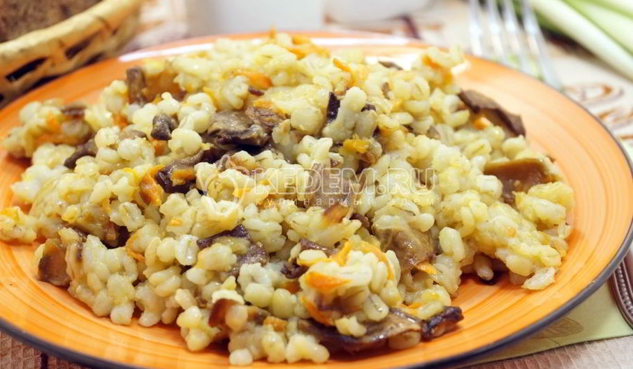 Рецепт перловая каша с грибами