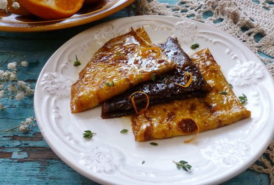 Блинчики с цитрусовым сиропом