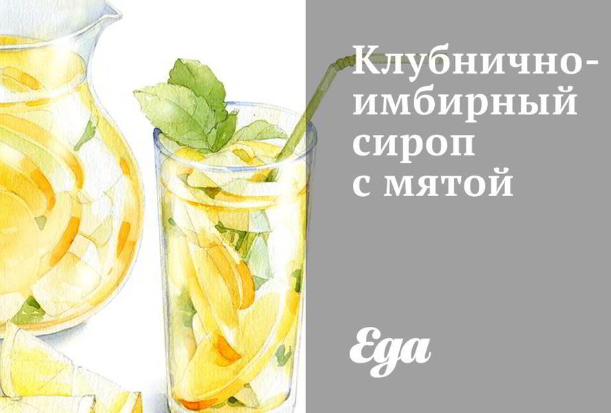 Клубнично-имбирный сироп с мятой