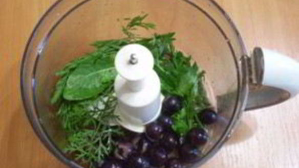 ШАГ 3. зеленый коктейль с виноградом