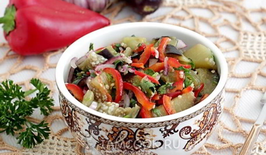Рецепт острый салат из баклажанов