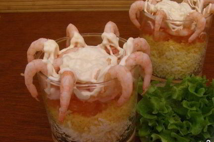 Салат Айсберг с креветками