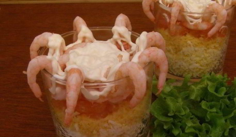 Рецепт салат айсберг с креветками