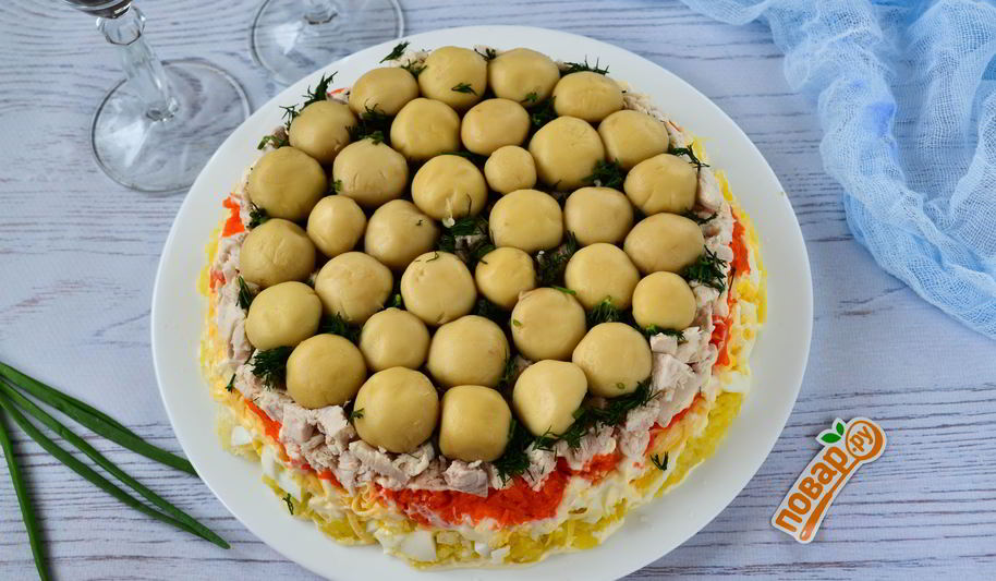 Рецепт салата грибной поляны