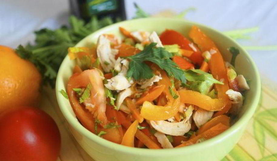 Рецепт салат из болгарского перца и помидоров