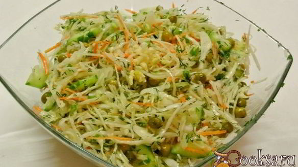 ШАГ 5. салат из капусты с зеленым горошком