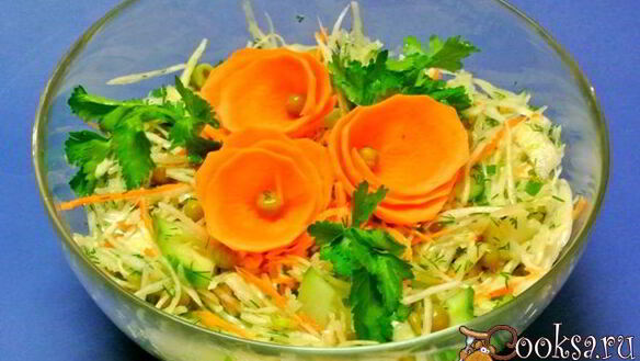 ШАГ 6. салат из капусты с зеленым горошком