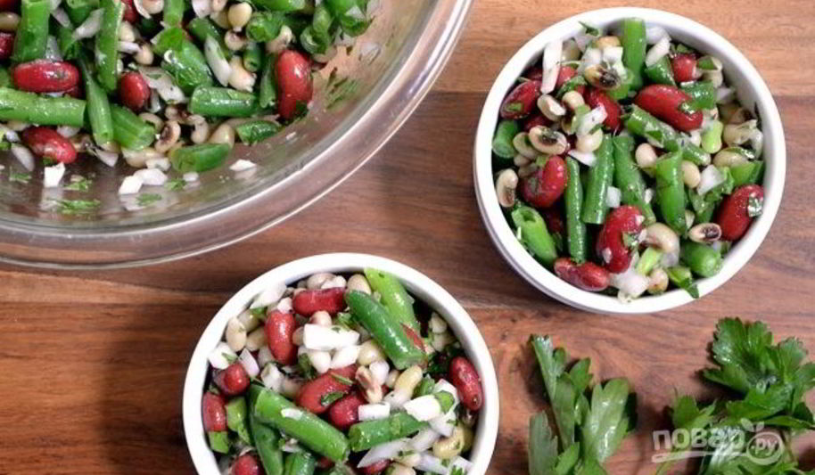 Рецепт салат из консервированной красной фасоли