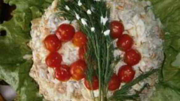 ШАГ 6. салат из консервированных кальмаров и шампиньонов