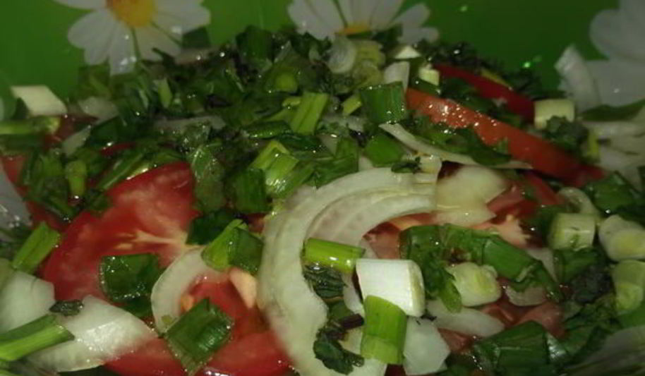 Рецепт салат из помидор с мятой